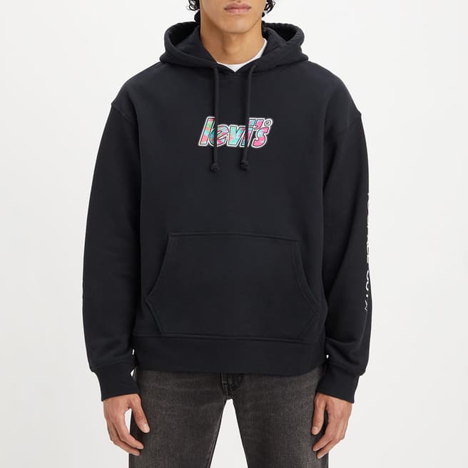 Levi's Black Relaxed Cotton Hoodie