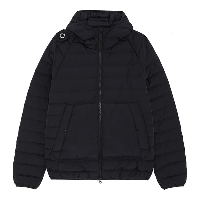 Ma Strum Black Hooded Quilted Coat