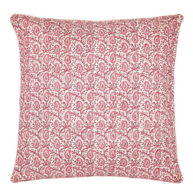 Dilli Grey Paisley and Tulip Large Quilted Cushion Cover