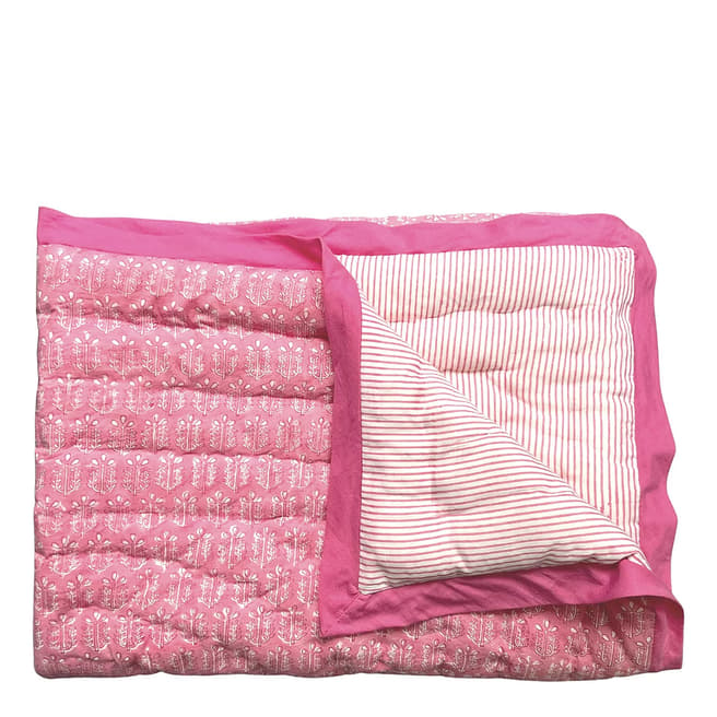 Dilli Grey Pink Phool Bloom mini quilt