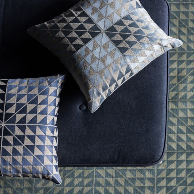 Niki Jones Geocentric Cushion, Ash Grey & Natural Linen