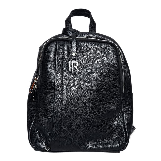 Isabella Rhea Black Italian Leather Backpack