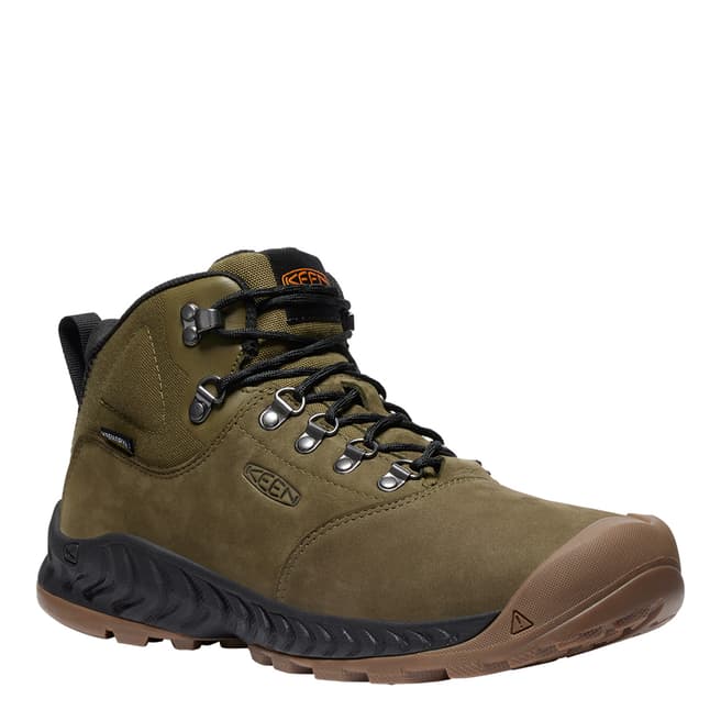 Keen Men's Olive/Black Nxis Explorer Waterproof Mid Hiking Boots