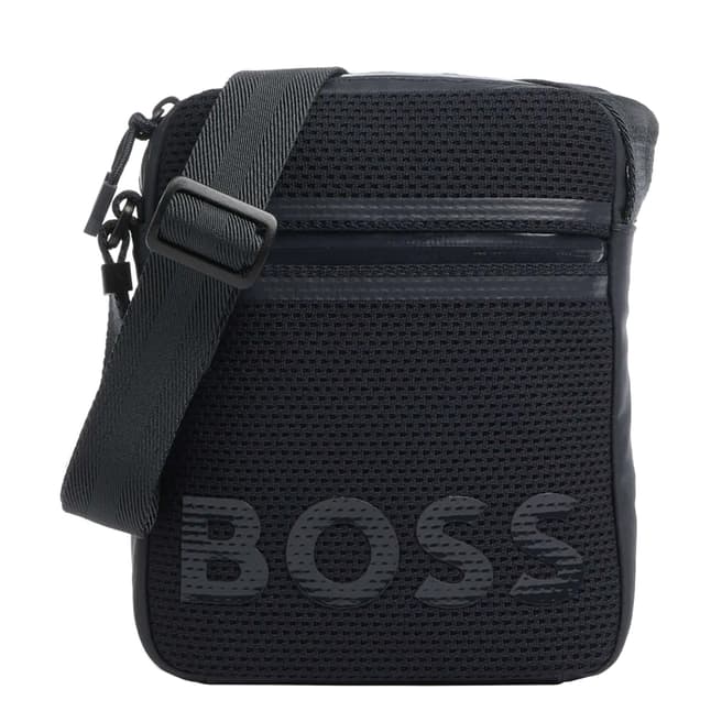 BOSS Dark Blue Mesh Belt Bag