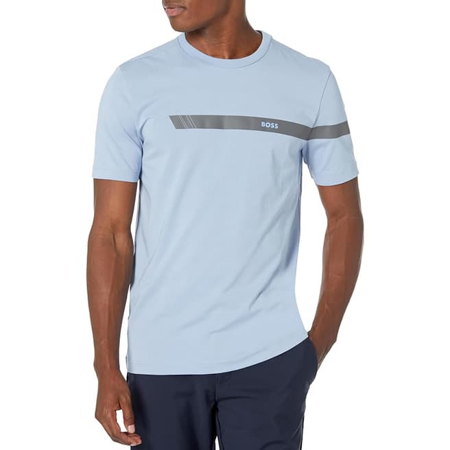 BOSS Blue Cotton Blend T-Shirt