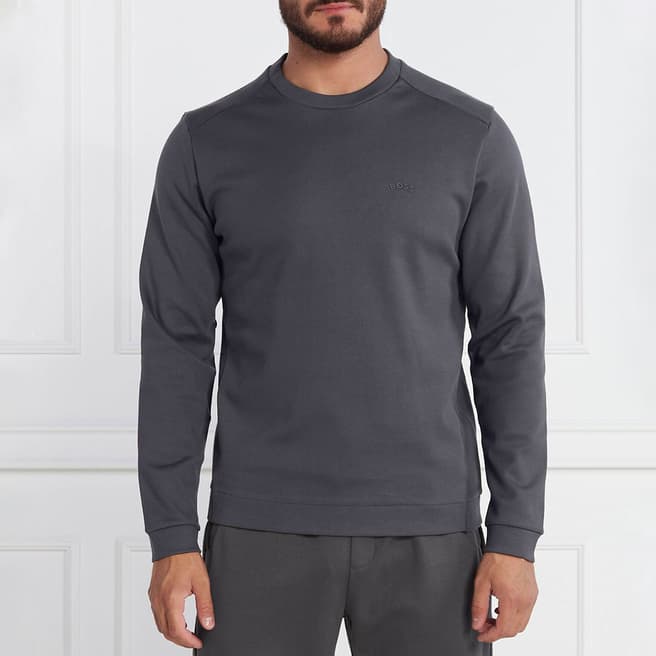 HUGO Dark Grey Cotton Blend Sweatshirt