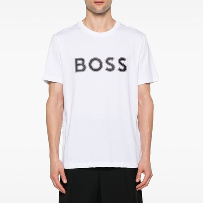 BOSS White Cotton T-Shirt