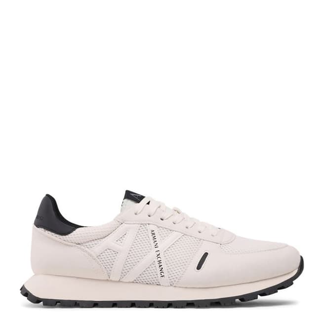 Armani White Logo Detail Lace Up Trainers