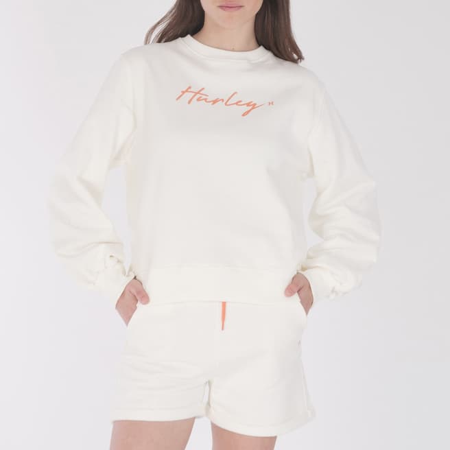Hurley Cream Oceancare Cotton Sweatshirt