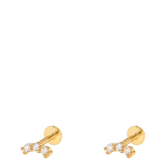 Ma Petite Amie Gold Trio Diamond Stud Earring