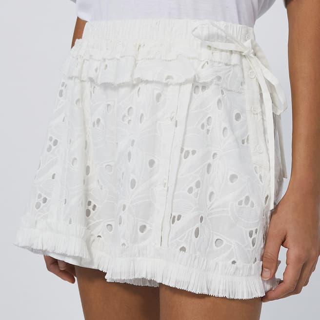 IRO White Embroidered Shorts