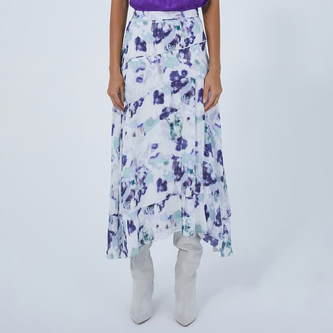 IRO Lilac Printed Longline Skirt