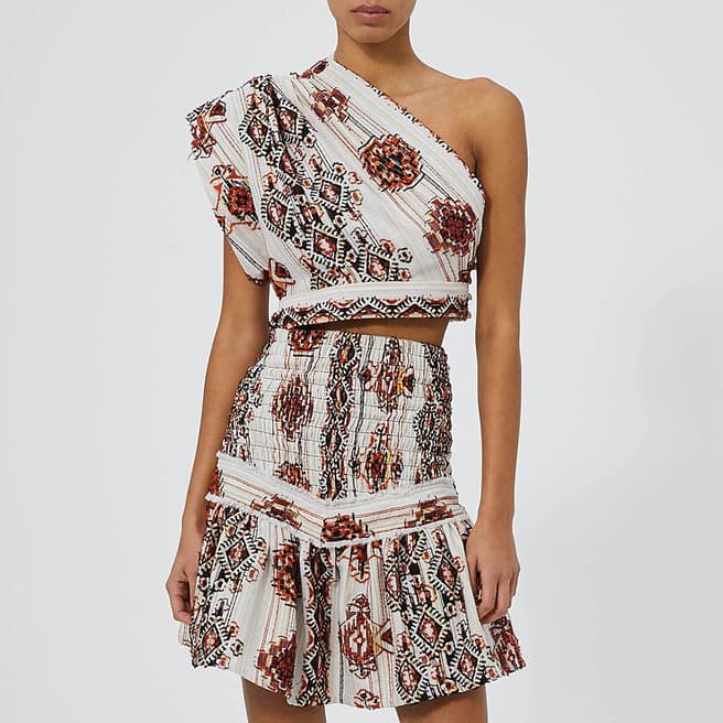 IRO Brown and Red Printed Dress