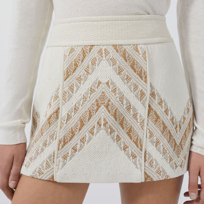 IRO Ecru Printed Skirt