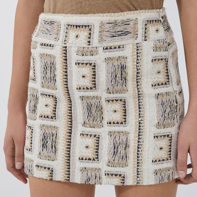 IRO Beige Printed Mini Skirt