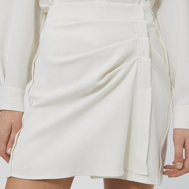 IRO White Ruched Mini Skirt