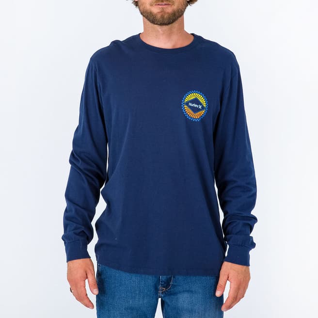 Hurley Navy Circular Cotton T-Shirt