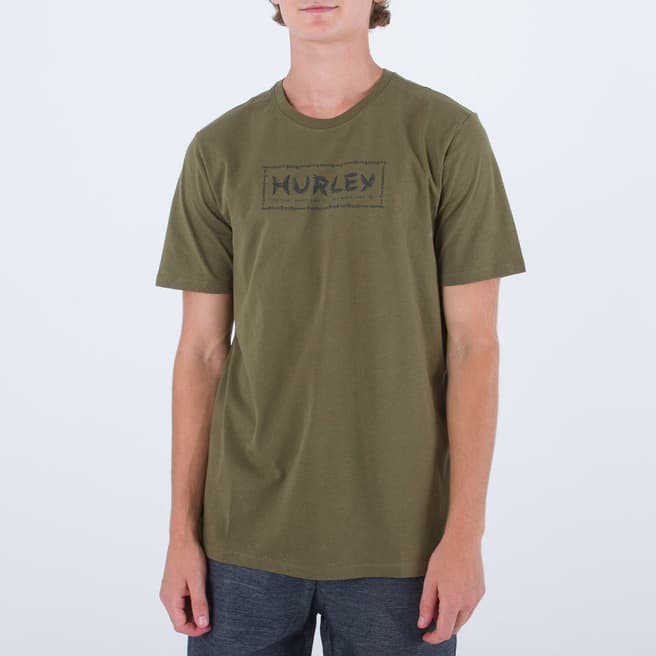 Hurley Olive Cotton Skull T-Shirt