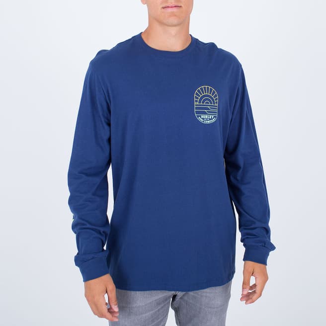 Hurley Blue Clean Lines Cotton T-Shirt