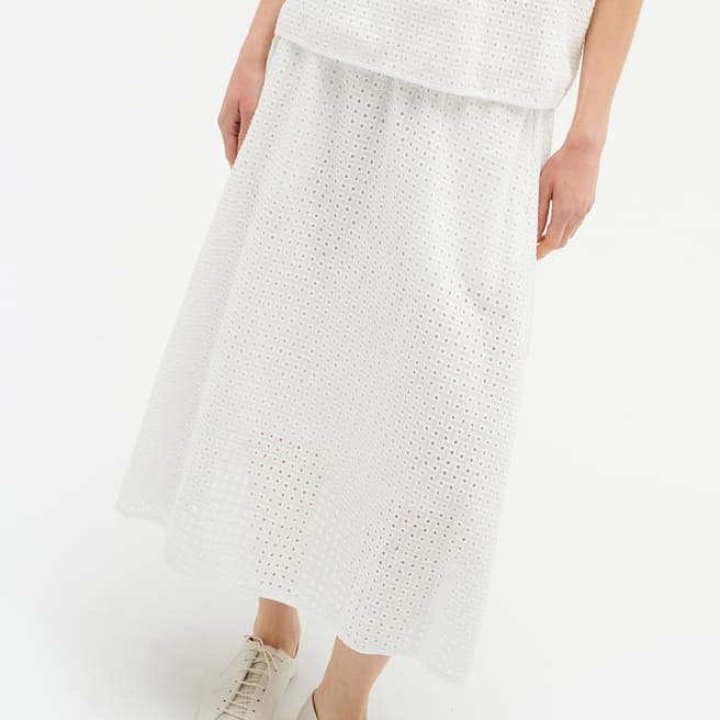 Inwear White Eirena Cotton Midi Skirt