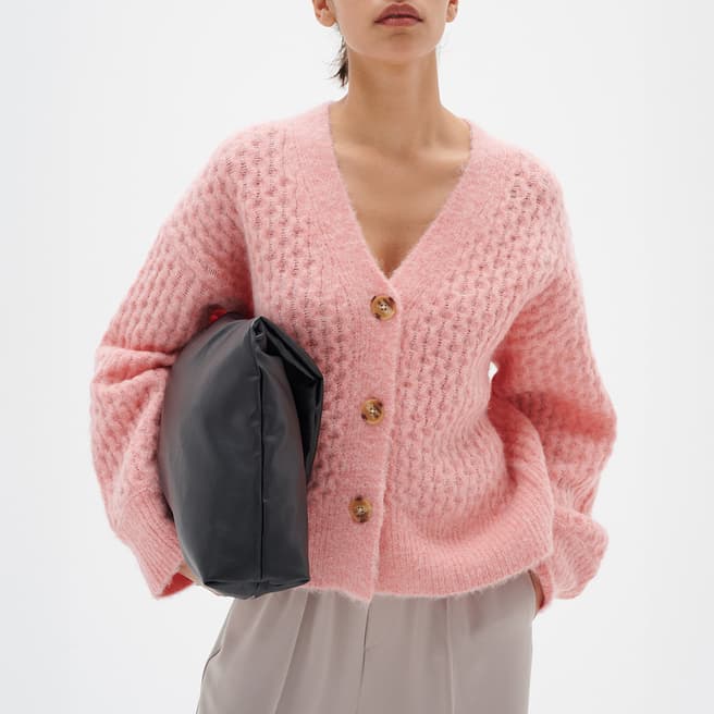 Inwear Pink Olisse V-Neck Wool Blend Cardigan