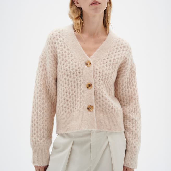 Inwear Pale Pink Olisse V-Neck Wool Blend Cardigan