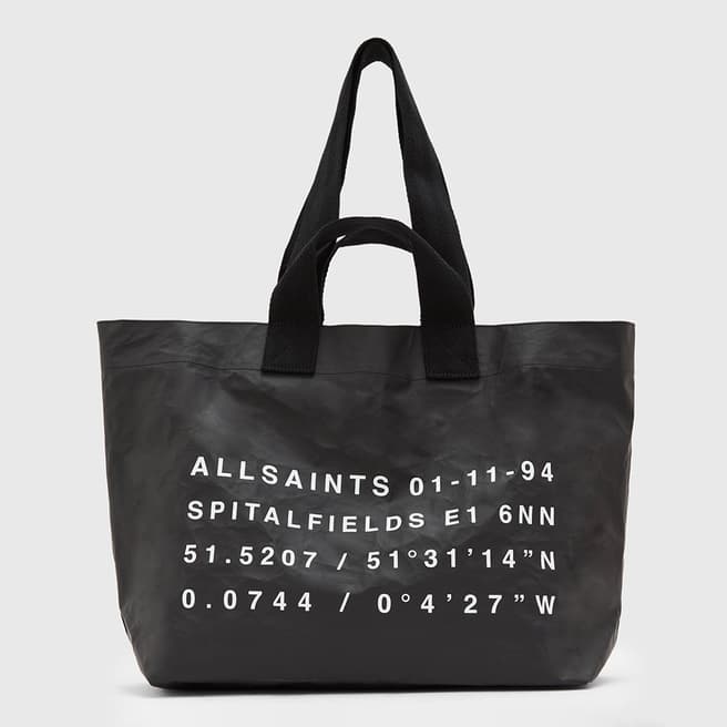 AllSaints Black Acari Paper Tote Bag