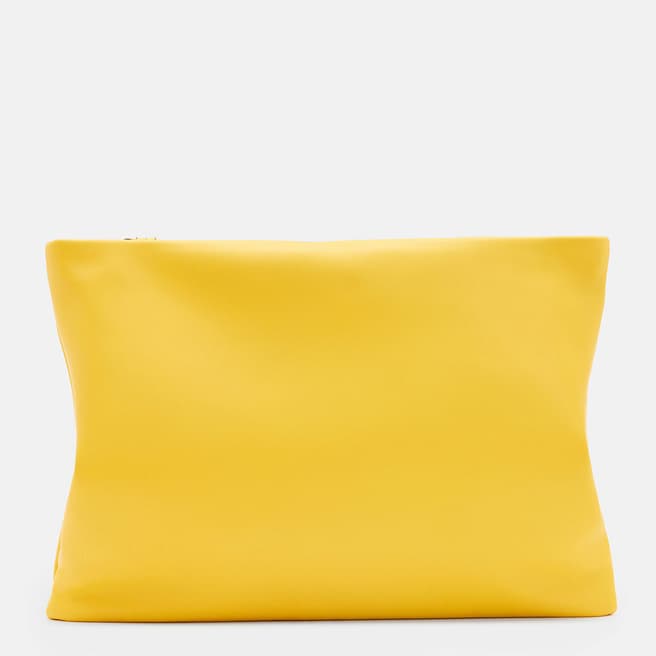 AllSaints Yellow Bettina Leather Clutch Bag
