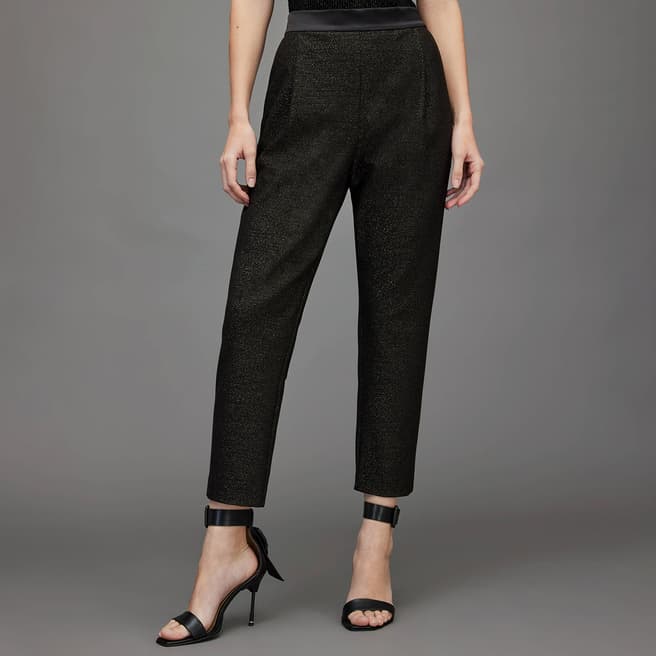 AllSaints Black Aleida Shimmer Trousers