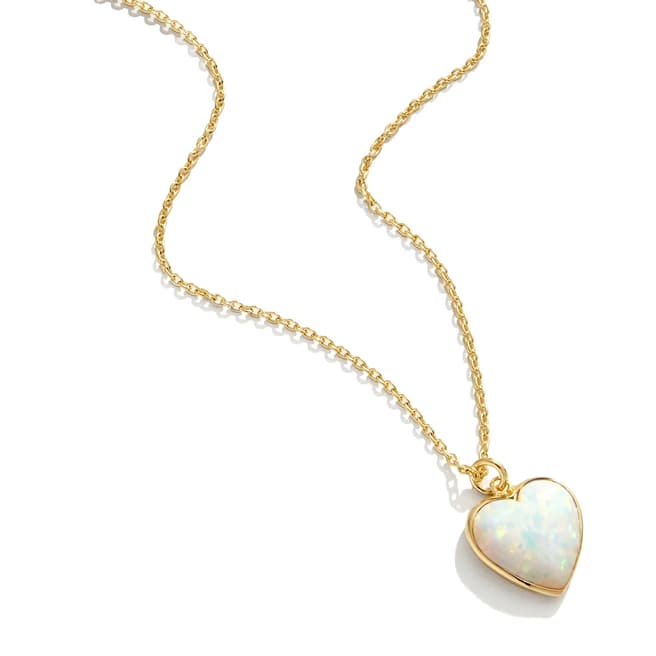 Rosie Fortescue Jewellery White Opal Heart Necklace