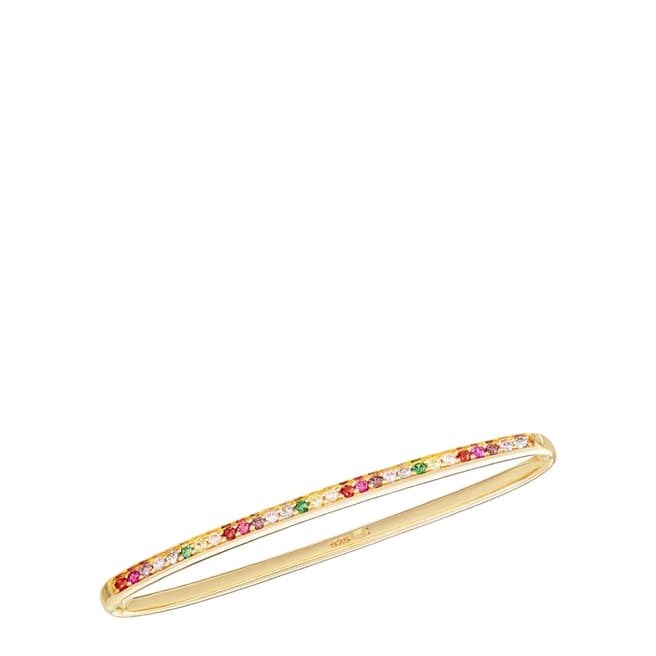 Rosie Fortescue Jewellery Gold Halo Cuff with Rainbow Stones