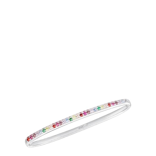 Rosie Fortescue Jewellery Silver Halo Cuff with Rainbow Stones