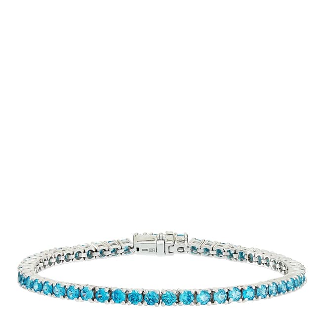 Rosie Fortescue Jewellery Silver Tennis Bracelet with Turquoise Stones
