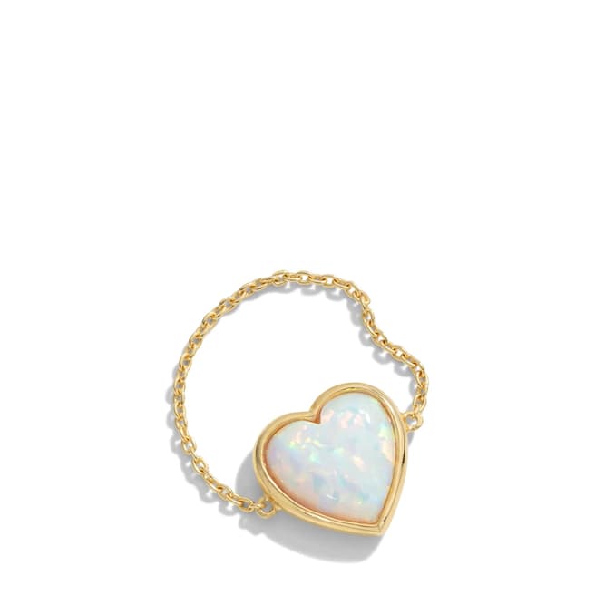 Rosie Fortescue Jewellery White Opal Heart Ring