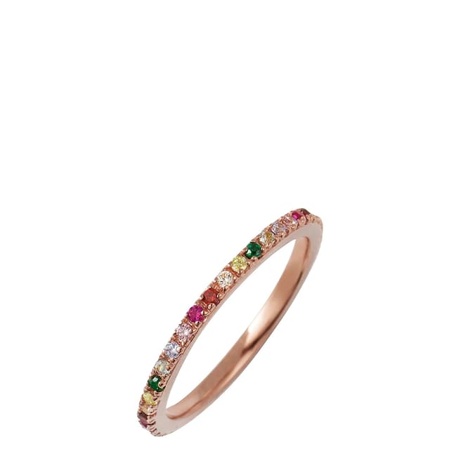 Rosie Fortescue Jewellery Rose Gold Rainbow Stacking Ring