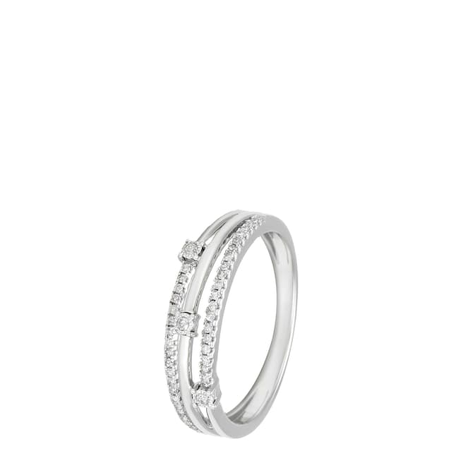 Artisan Joaillier  White Gold Princess Diamond Ring