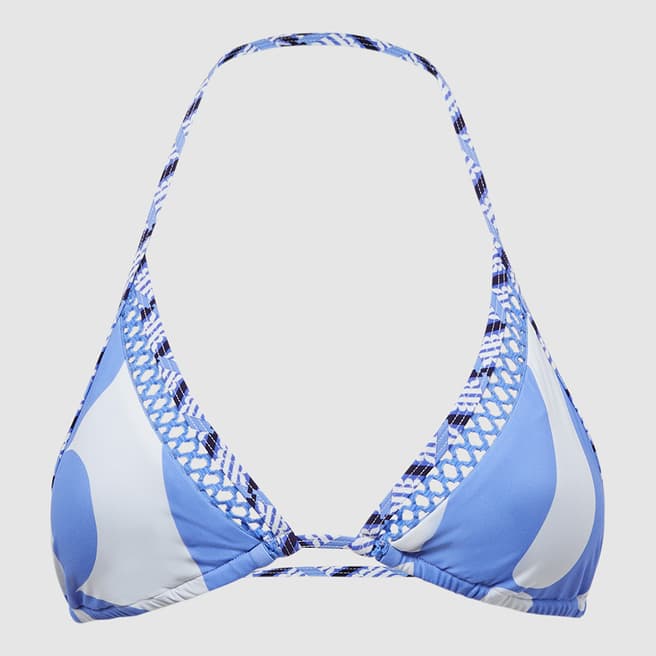 Reiss Blue Sheereen Printed Bikini Top