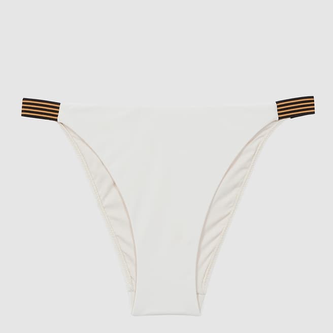 Reiss White Fillipa Contrast Trim Bikini Bottoms