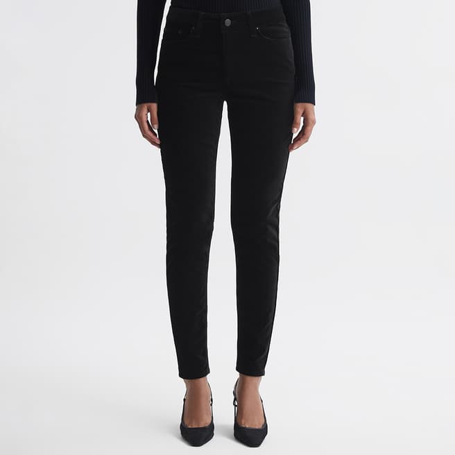 Reiss Black Lux Mid Rise Skinny Stretch Jeans