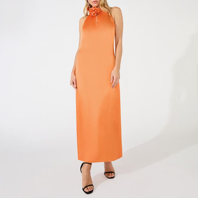 Ro & Zo Orange Twist Neck Dress