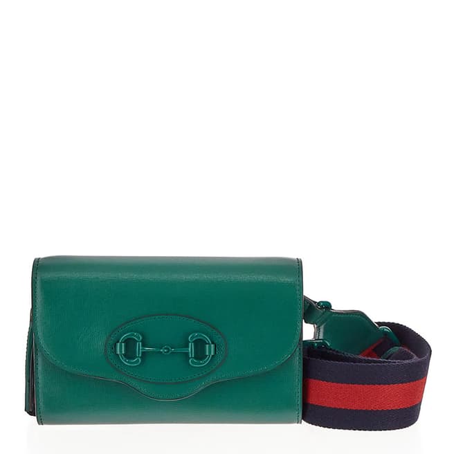 Gucci Gucci Green Horsebit 1955 Leather Shoulder Bag