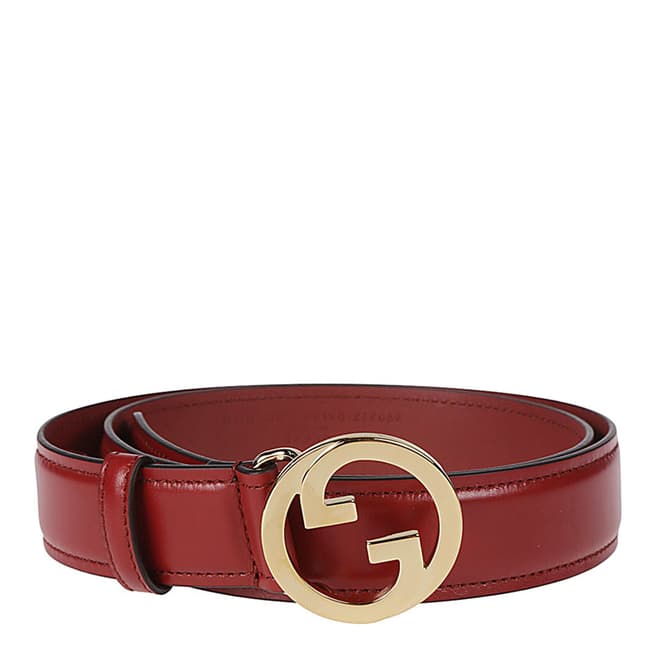 Gucci Gucci Red GG Interlocking Belt