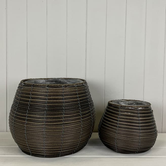 The Satchville Gift Company Set of 2 Faux rattan baskets