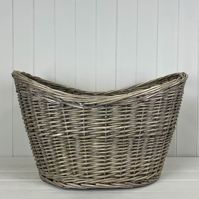 The Satchville Gift Company Willow Oval scooped basket with handle holes