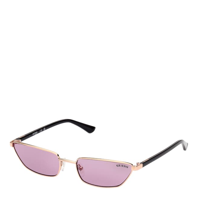 Guess Shiny Rose Gold Violet Sunglasses