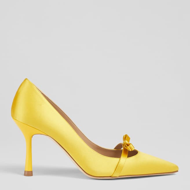 L K Bennett Yellow Leather Viola Court Heels