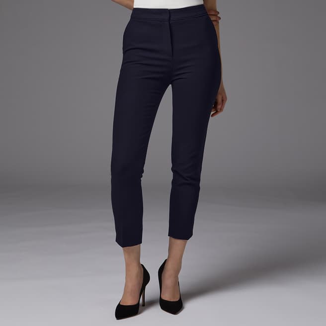 L K Bennett Navy Wiley Cropped Trousers