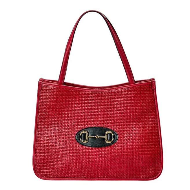 Gucci Gucci Horsebit 1955 Small GG Supreme Red Shoulder Bag