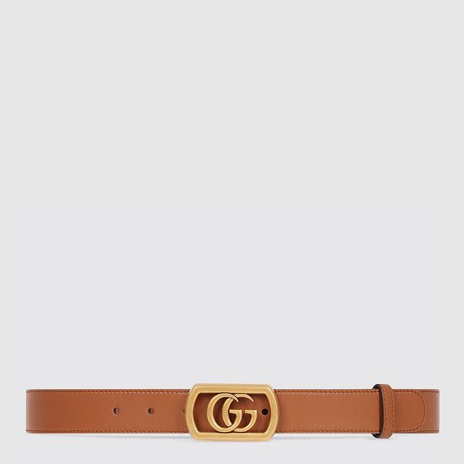 Thin brown gucci belt discount