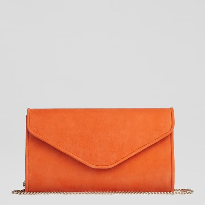 L K Bennett Orange Dominica Clutch Bag